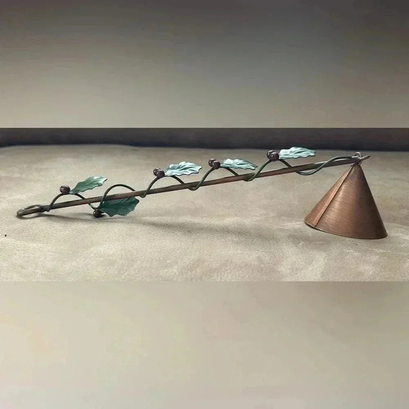 Vintage Copper And Holly Candle Snuffer - Picture 1 of 6